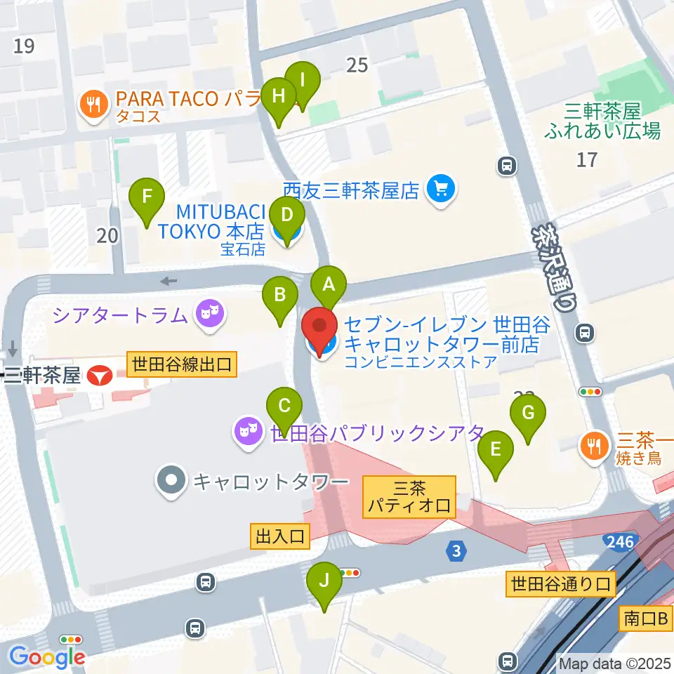サロン・テッセラ周辺のカフェ一覧地図