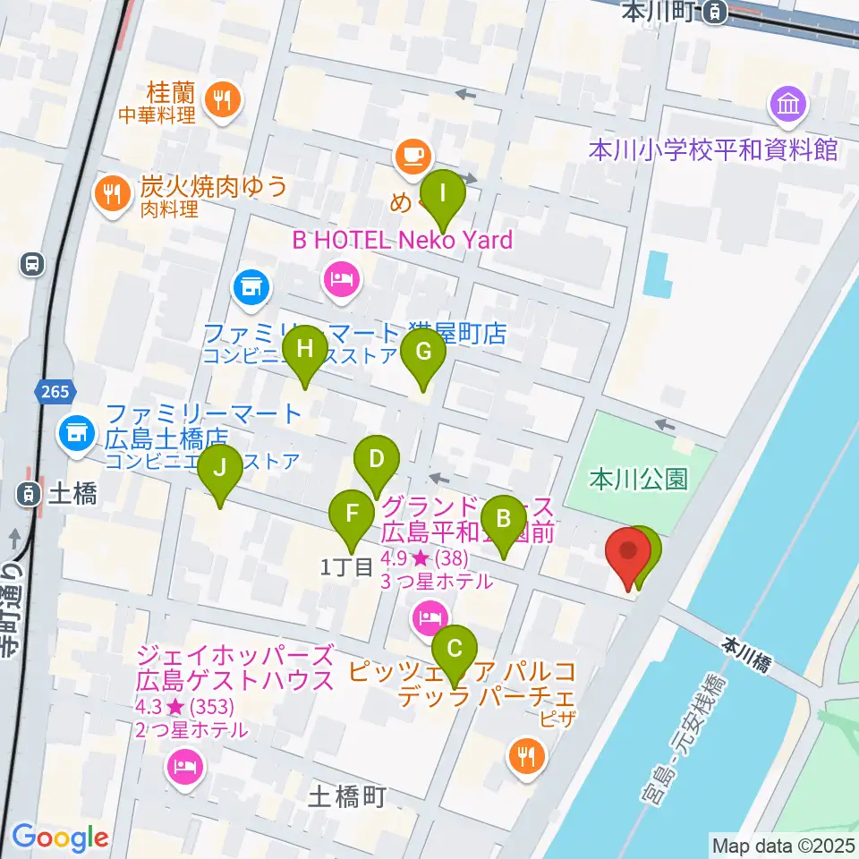 Guitar Top周辺のカフェ一覧地図