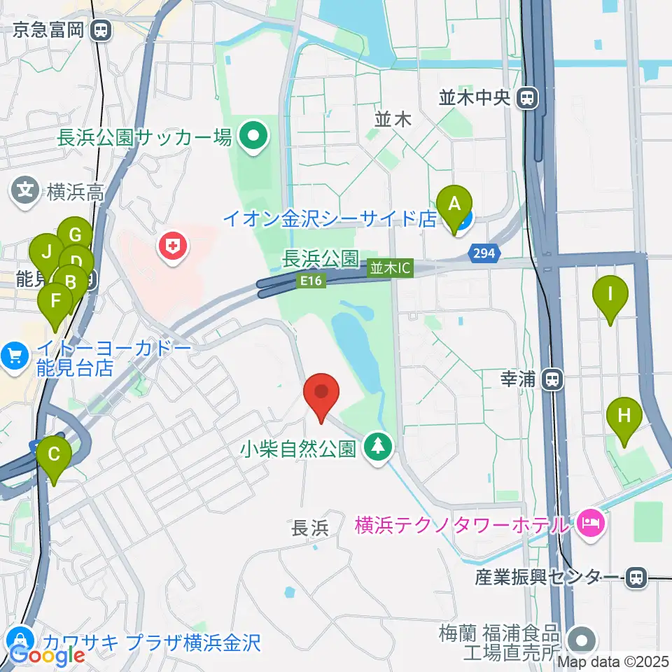 横浜市長浜ホール周辺のカフェ一覧地図