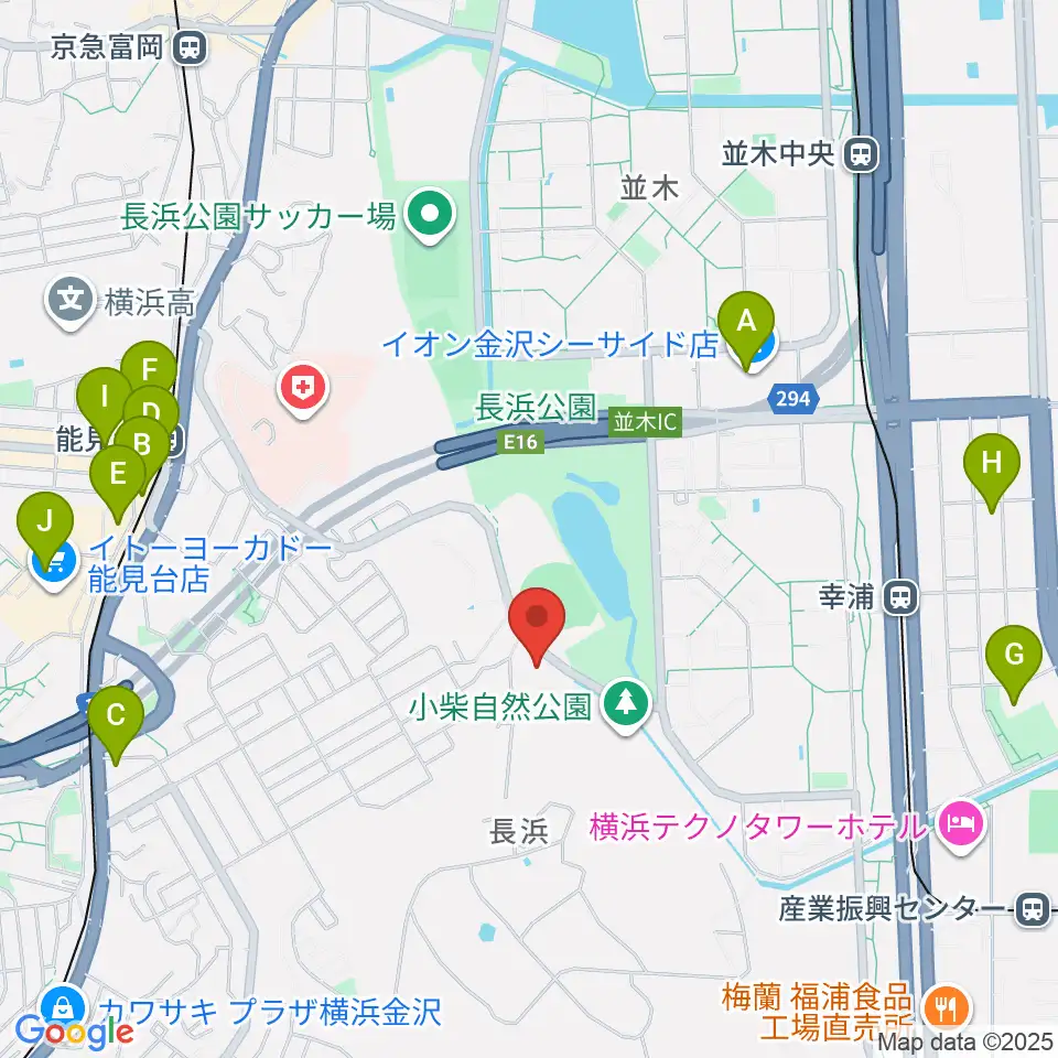 横浜市長浜ホール周辺のカフェ一覧地図