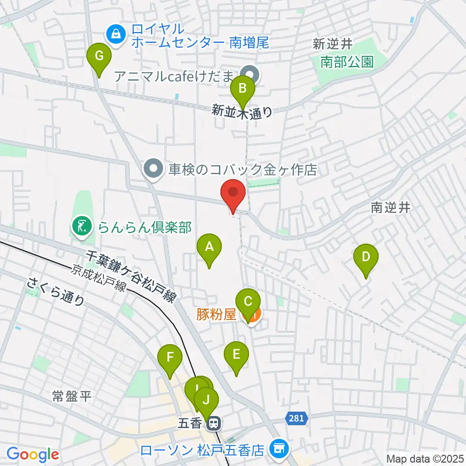 フリュ-ゲル・ザール周辺のカフェ一覧地図