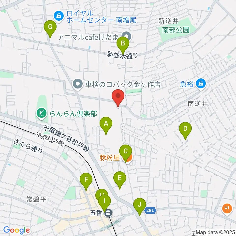フリュ-ゲル・ザール周辺のカフェ一覧地図