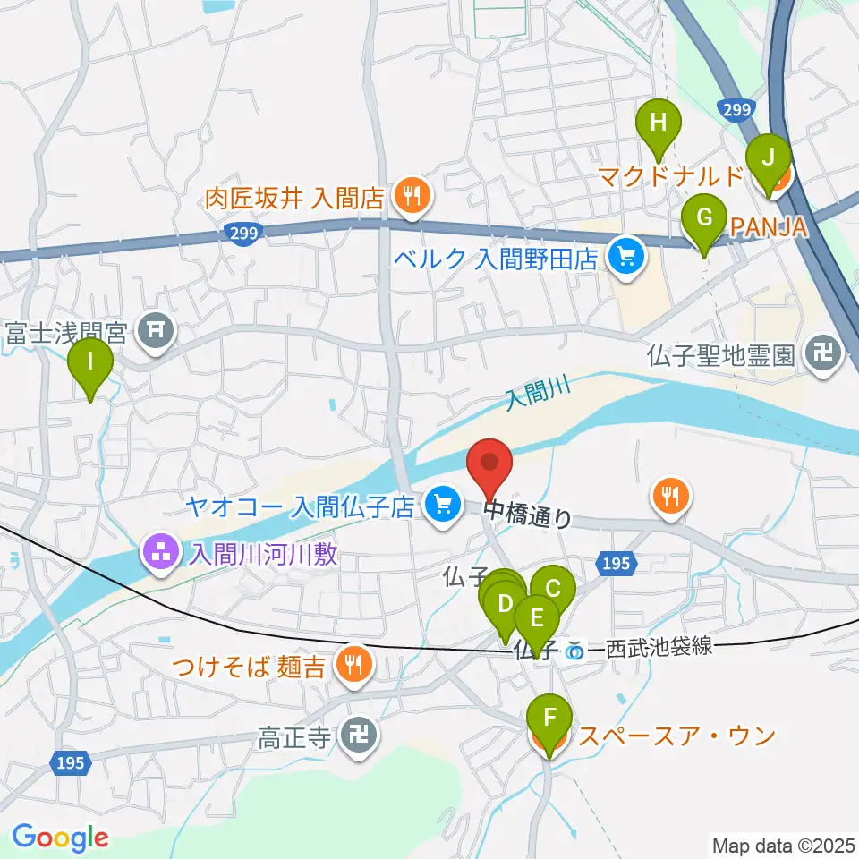 入間市文化創造アトリエ アミーゴ周辺のカフェ一覧地図