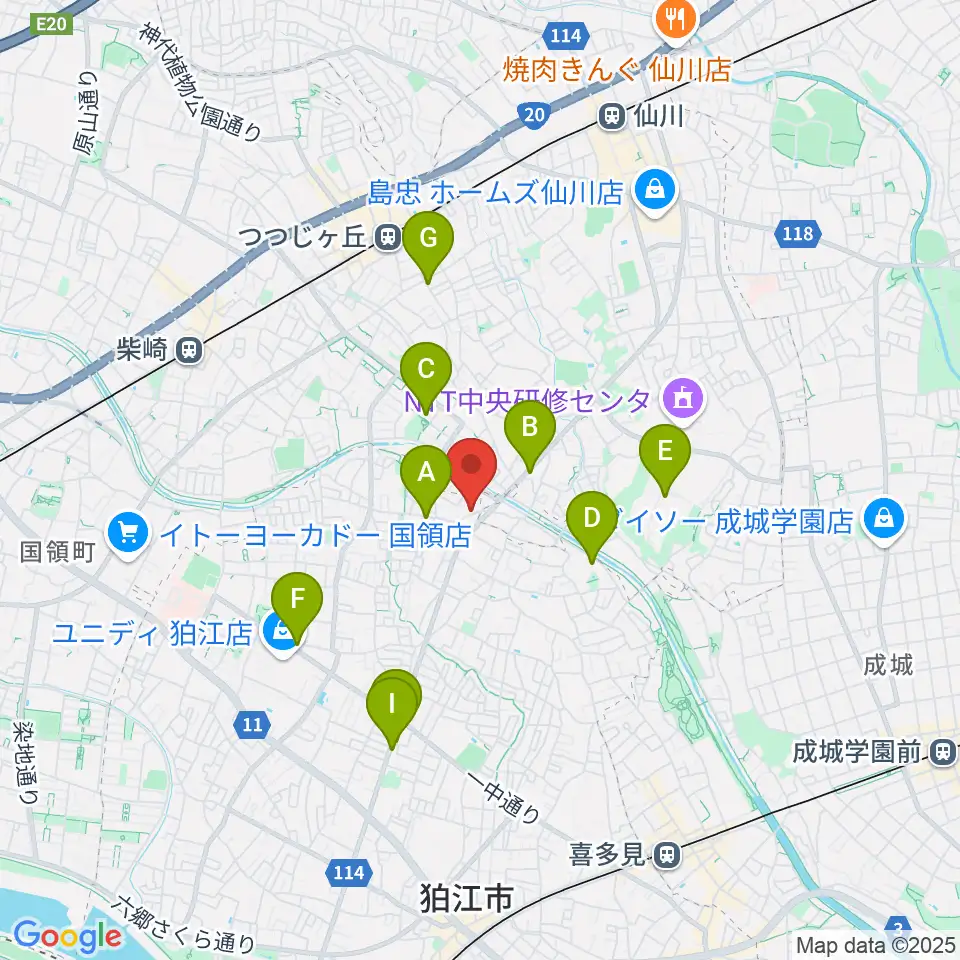 山石屋洋琴工房周辺のカフェ一覧地図