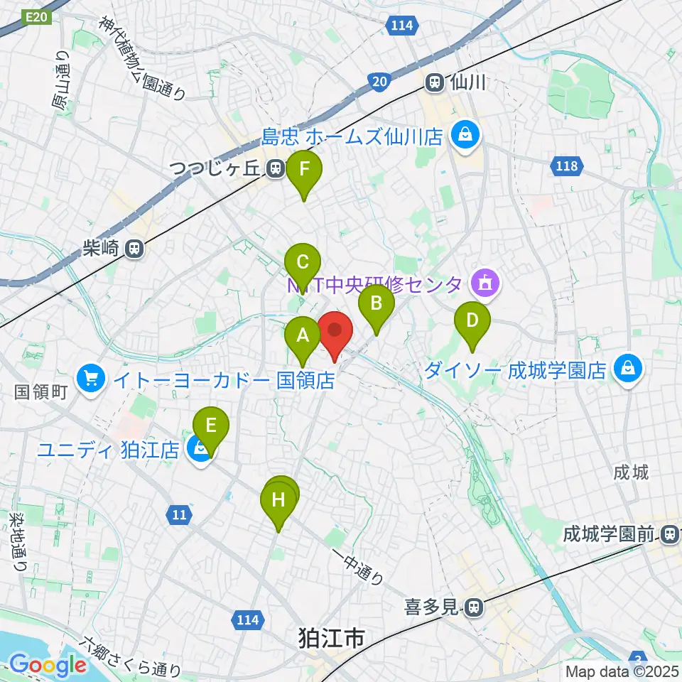 山石屋洋琴工房周辺のカフェ一覧地図