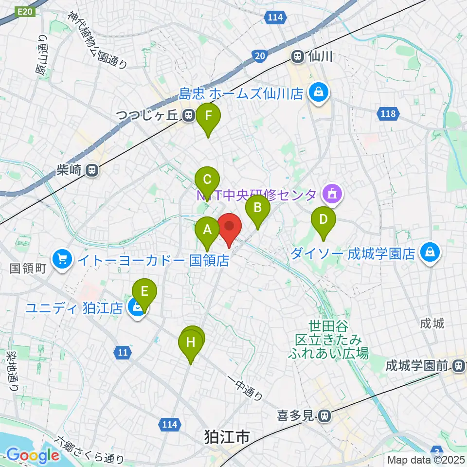 山石屋洋琴工房周辺のカフェ一覧地図