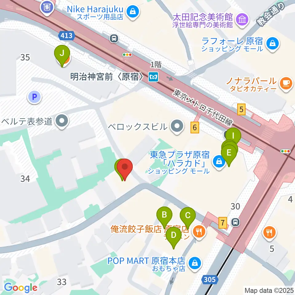 hall 60 ホールソワサント周辺のカフェ一覧地図