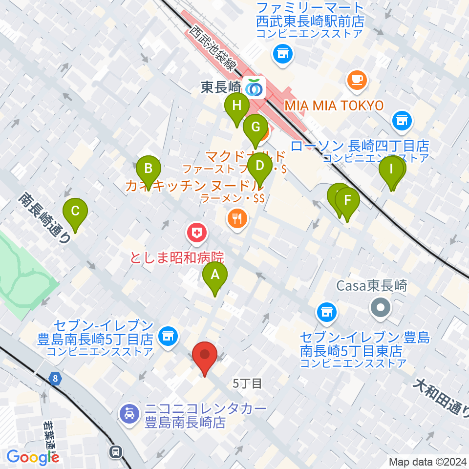 一音会 ひびきホール周辺のカフェ一覧地図