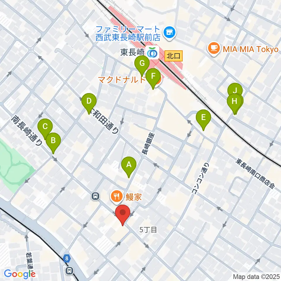 一音会 ひびきホール周辺のカフェ一覧地図