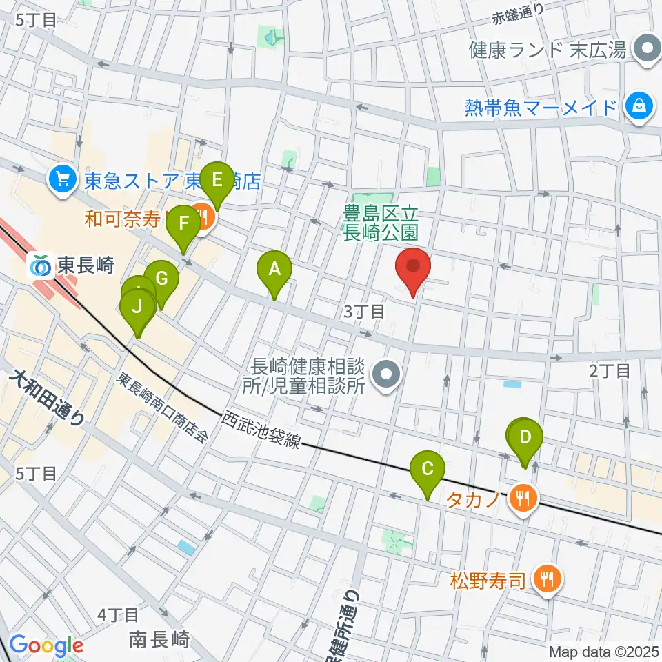 一音会ミュージックスクール周辺のカフェ一覧地図