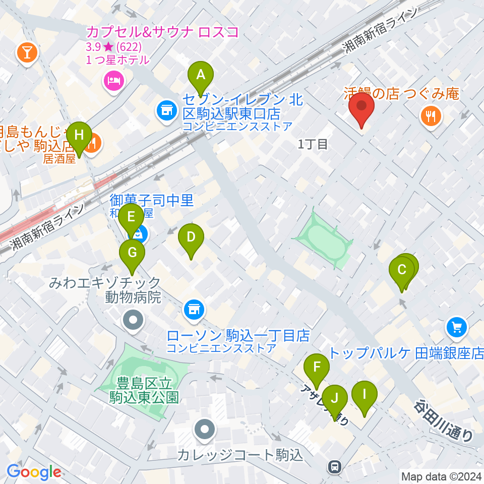 ソフィアザールサロン周辺のカフェ一覧地図