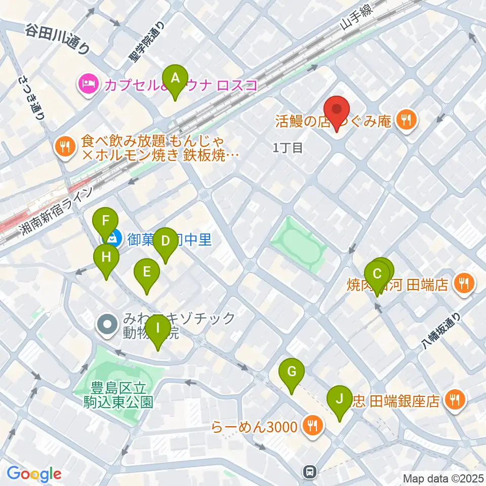 ソフィアザールサロン周辺のカフェ一覧地図