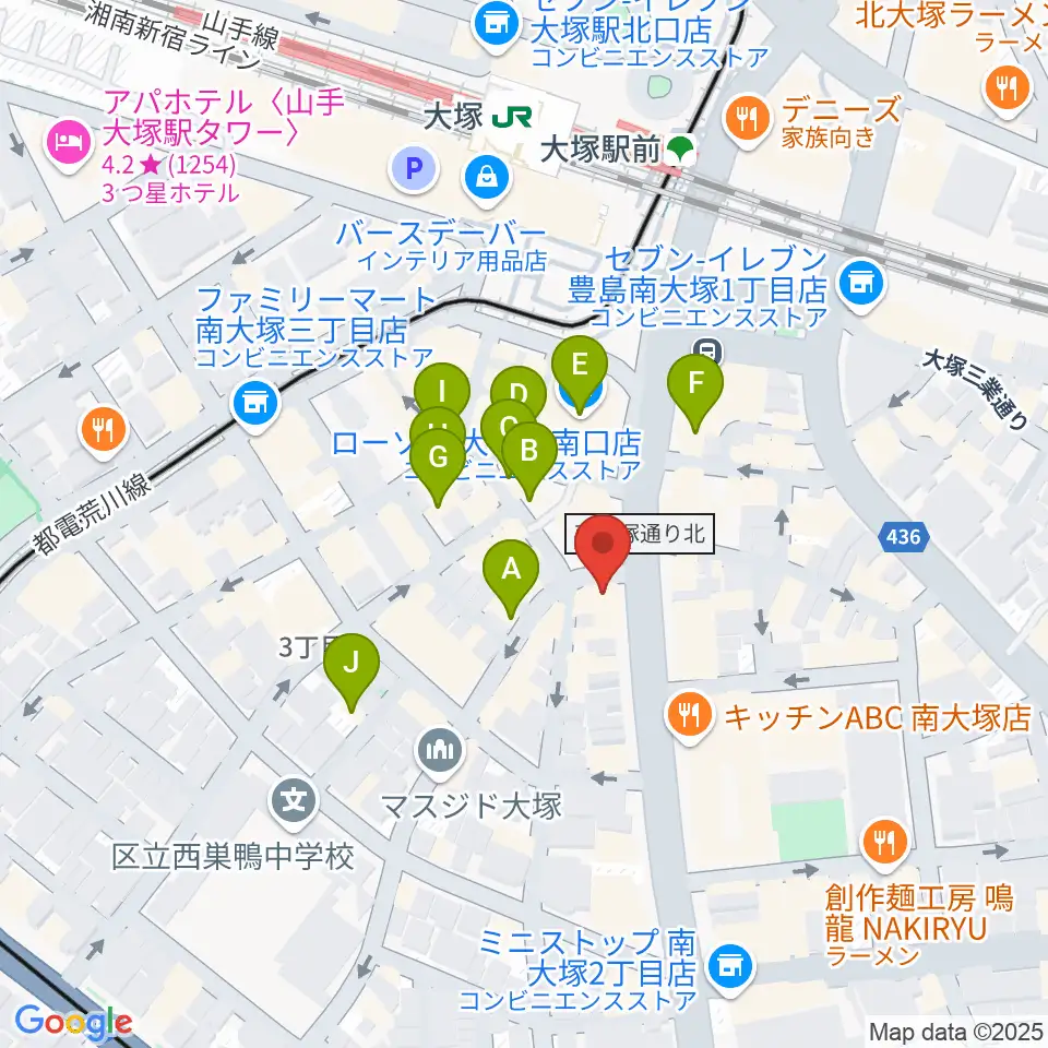 大塚Welcome back周辺のカフェ一覧地図