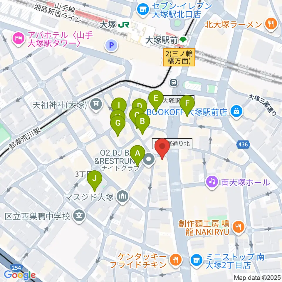 大塚Welcome back周辺のカフェ一覧地図