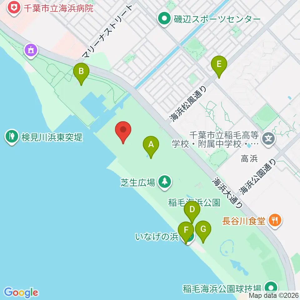 稲毛海浜公園 野外音楽堂 周辺のカフェ一覧マップ 稲毛海浜公園 野外音楽堂 周辺のカフェ一覧マップ