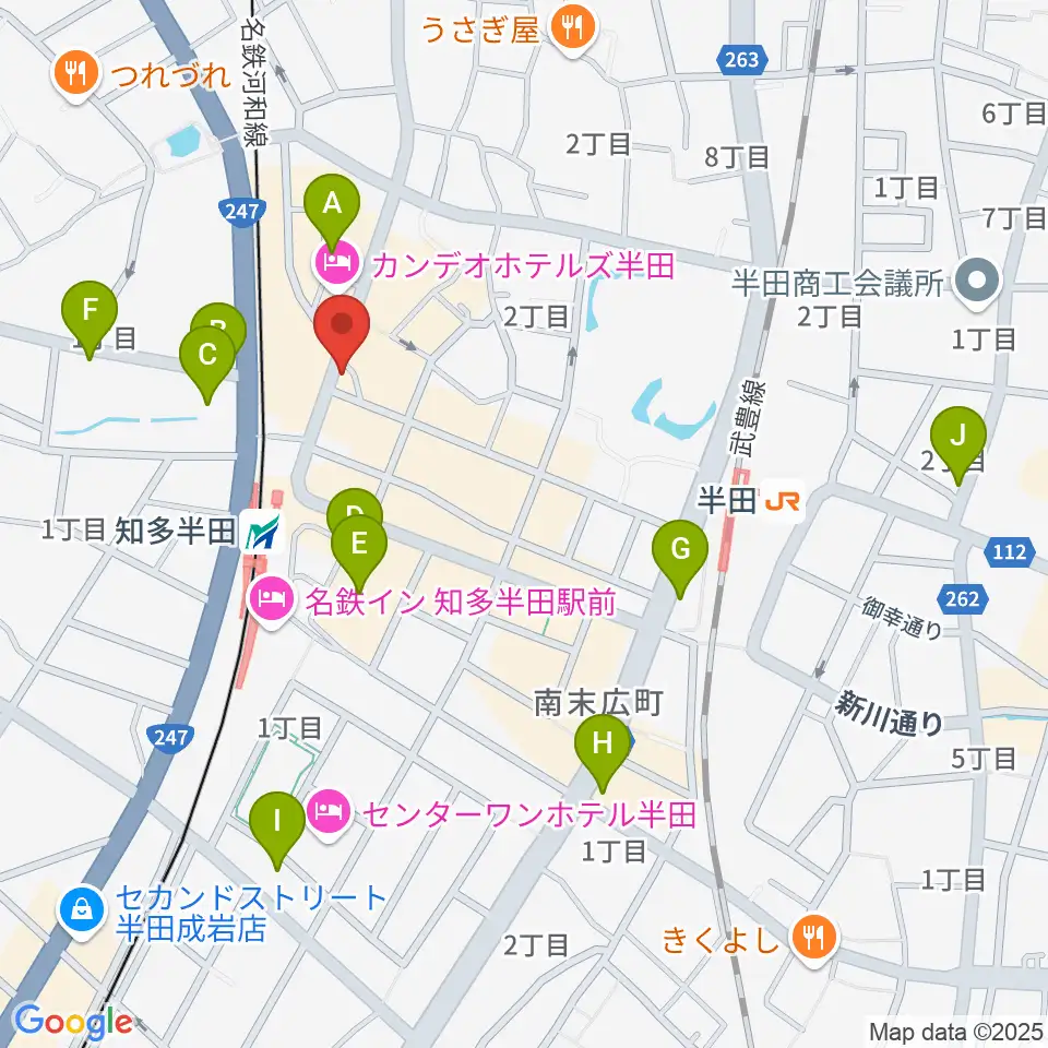 ミュージックメイトマツイシ周辺のカフェ一覧地図