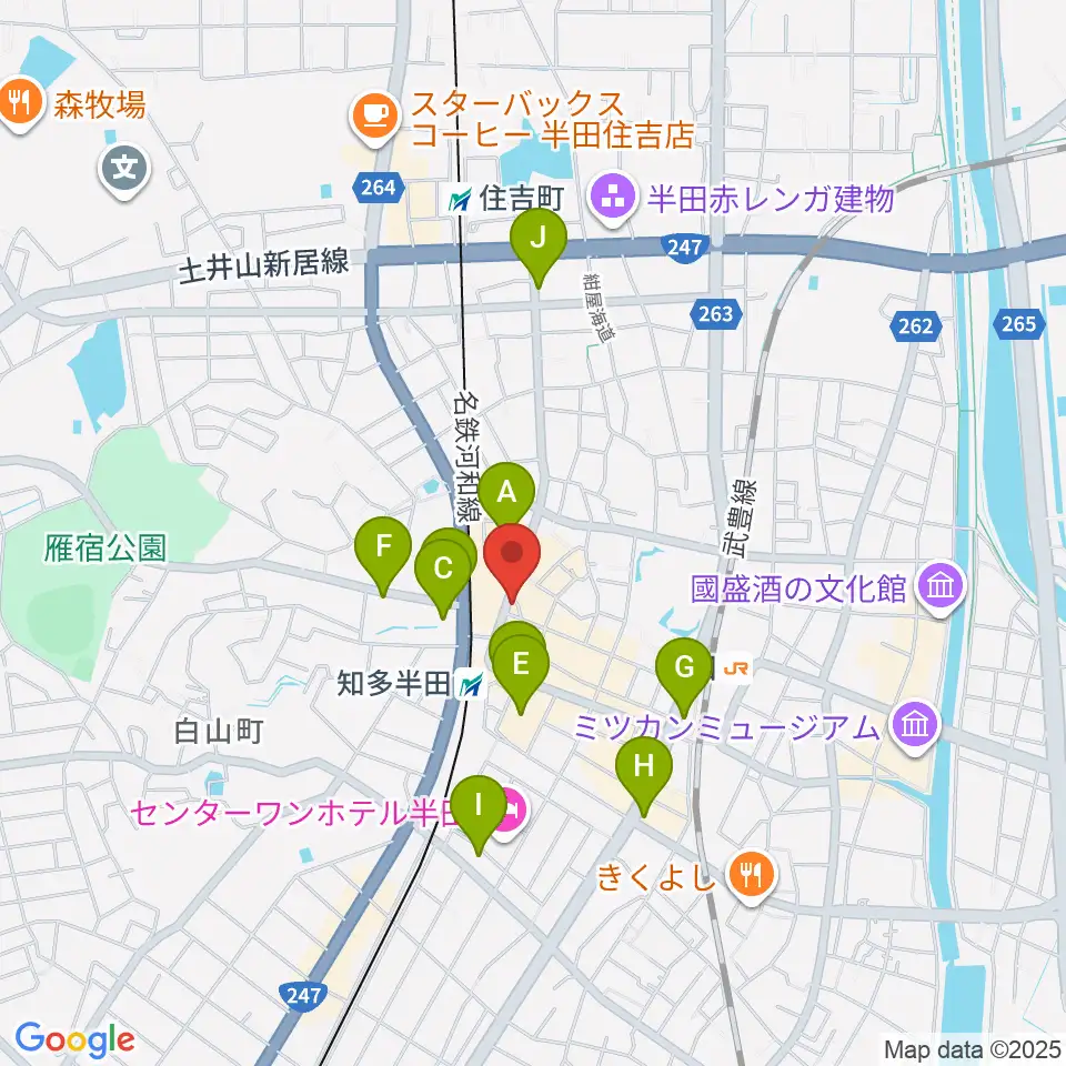 ミュージックメイトマツイシ周辺のカフェ一覧地図