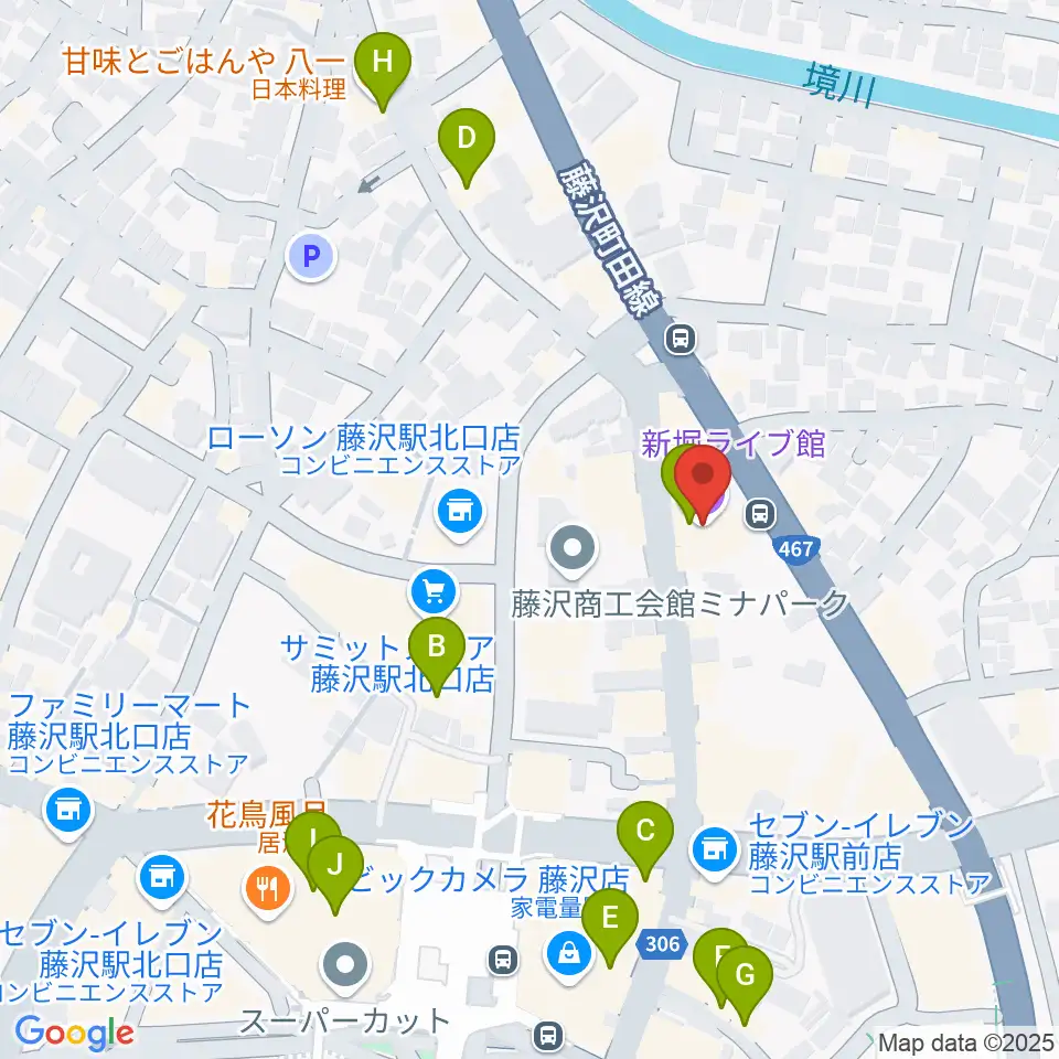 新堀ライブ館周辺のカフェ一覧地図