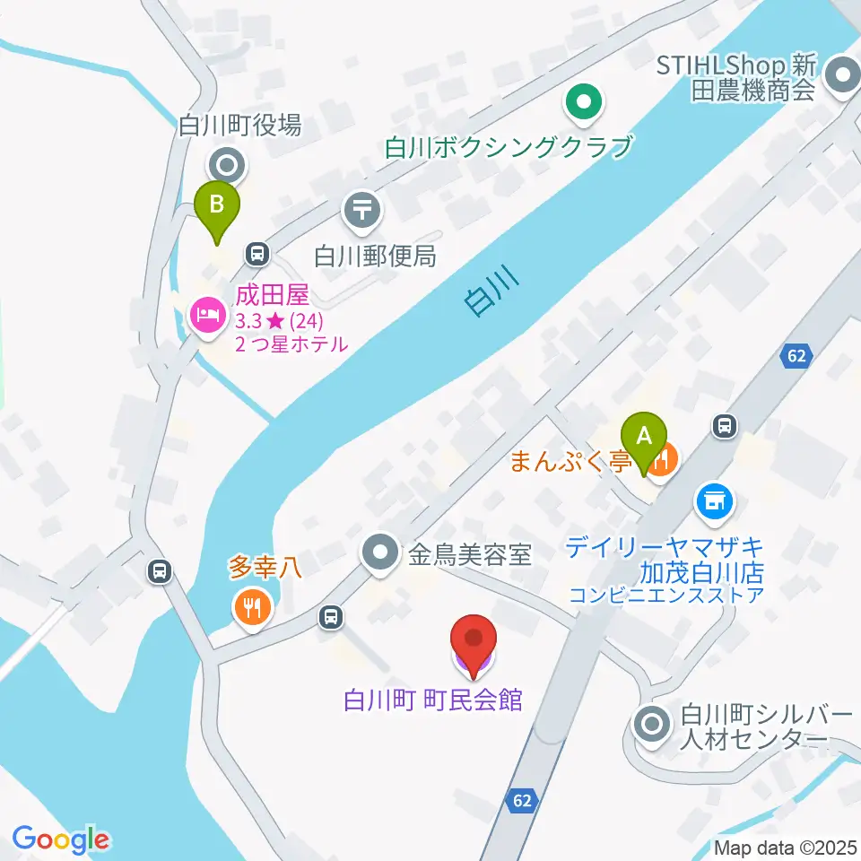 白川町町民会館グロリアホール周辺のカフェ一覧地図