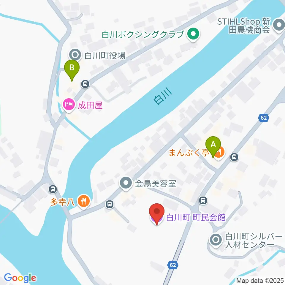 白川町町民会館グロリアホール周辺のカフェ一覧地図