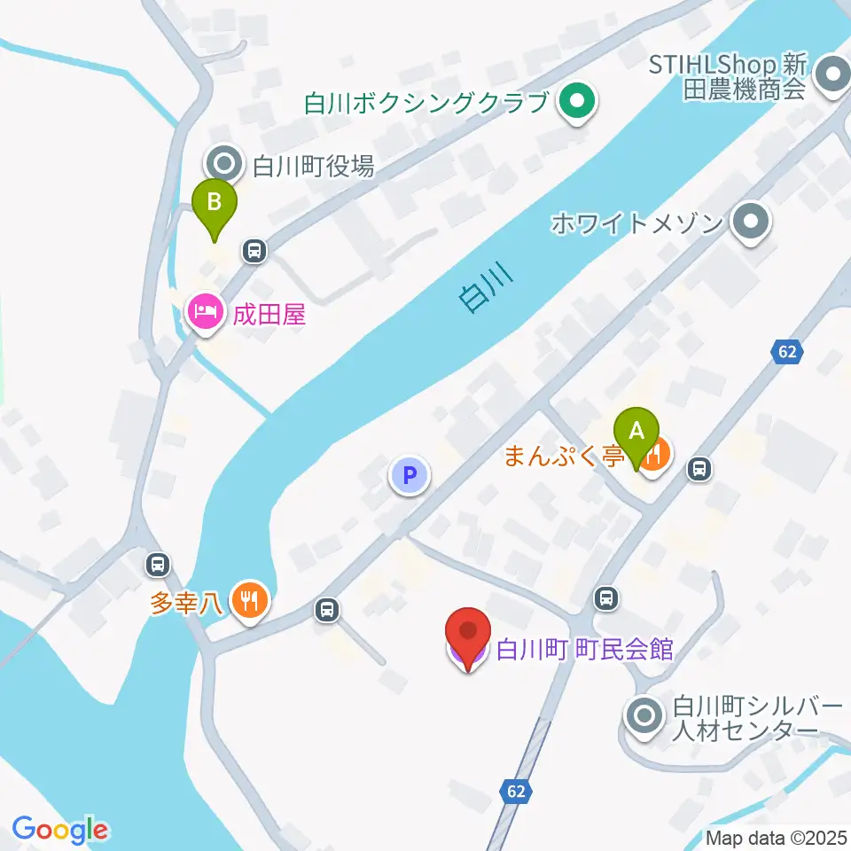 白川町町民会館グロリアホール周辺のカフェ一覧地図