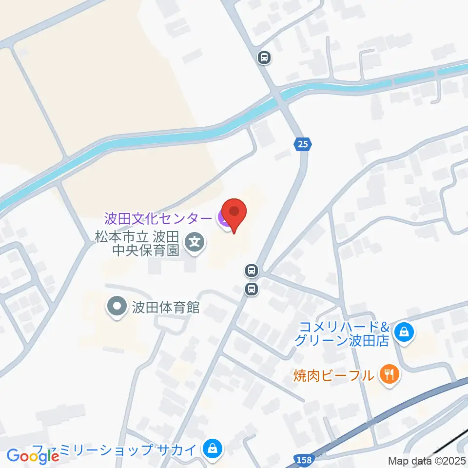 松本市波田文化センター アクトホール周辺のカフェ一覧地図