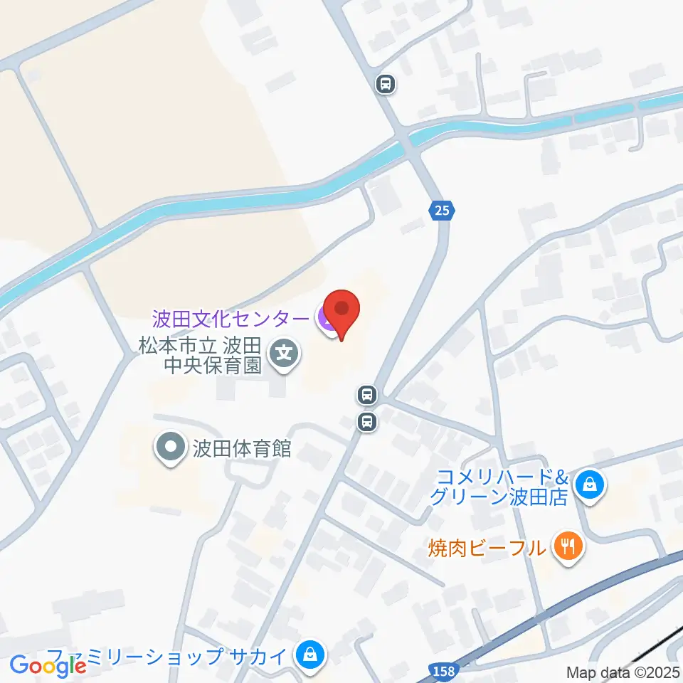 松本市波田文化センター アクトホール周辺のカフェ一覧地図