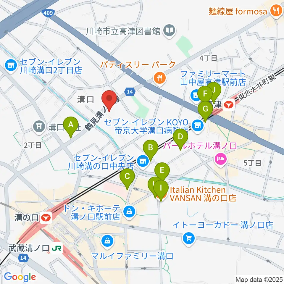 糀ホール周辺のカフェ一覧地図