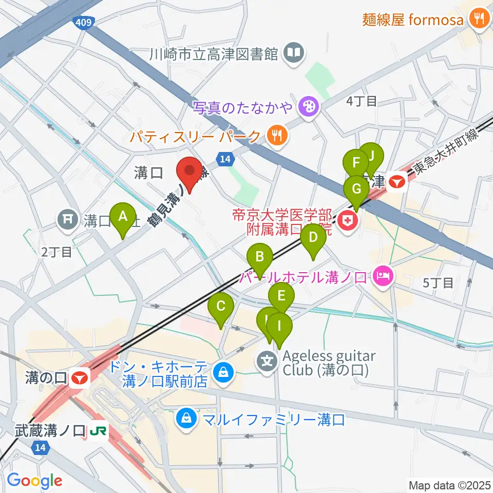 糀ホール周辺のカフェ一覧地図