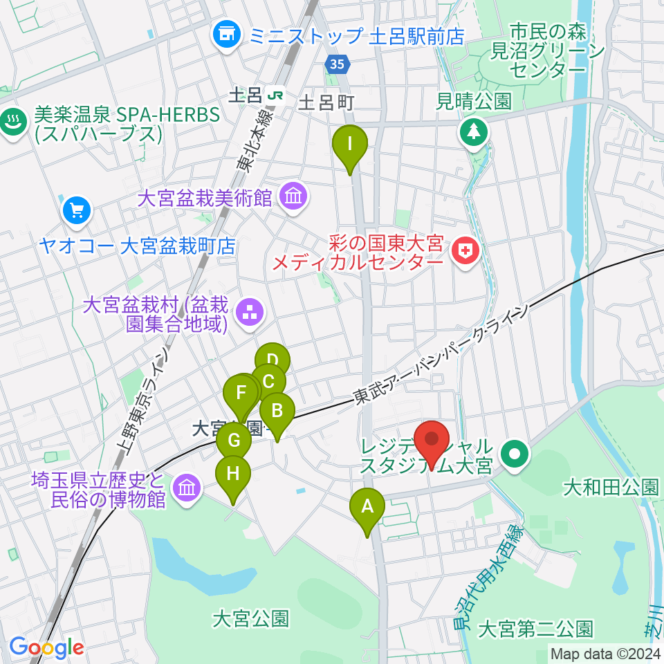 バッハアカデミー周辺のカフェ一覧地図