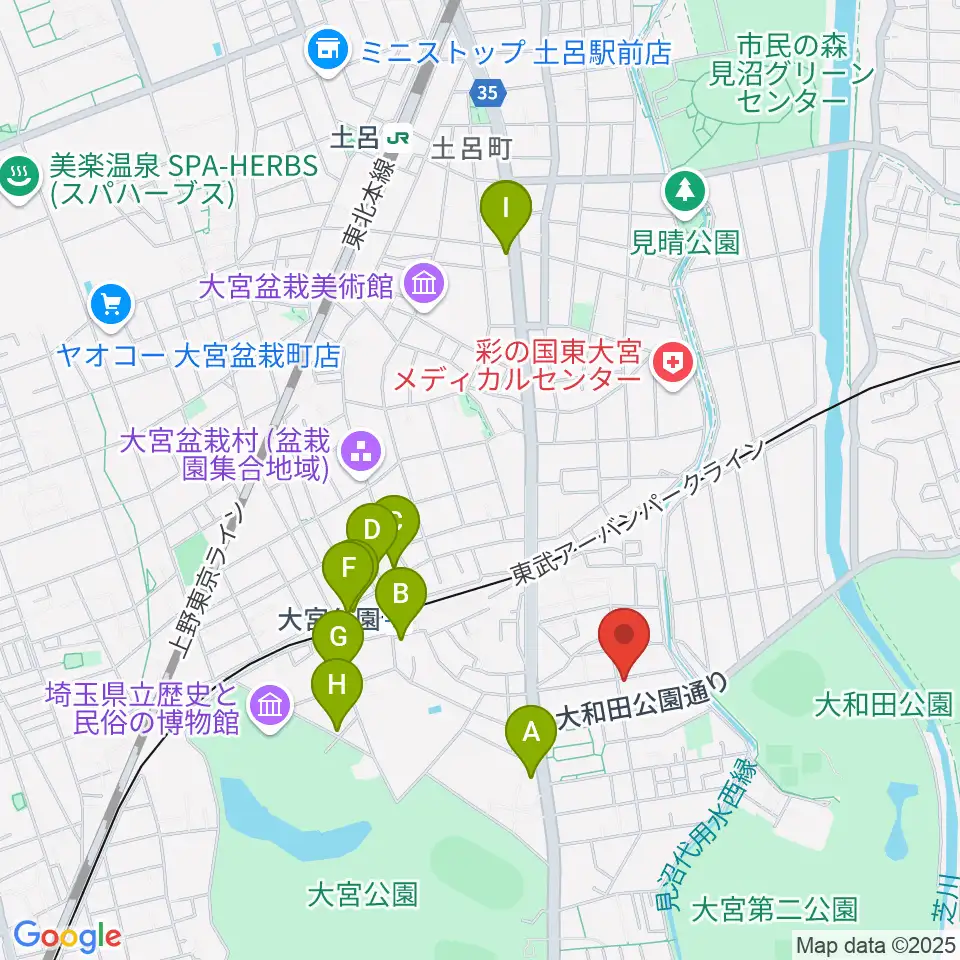 バッハアカデミー周辺のカフェ一覧地図