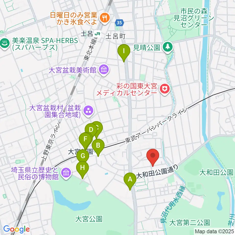 バッハアカデミー周辺のカフェ一覧地図