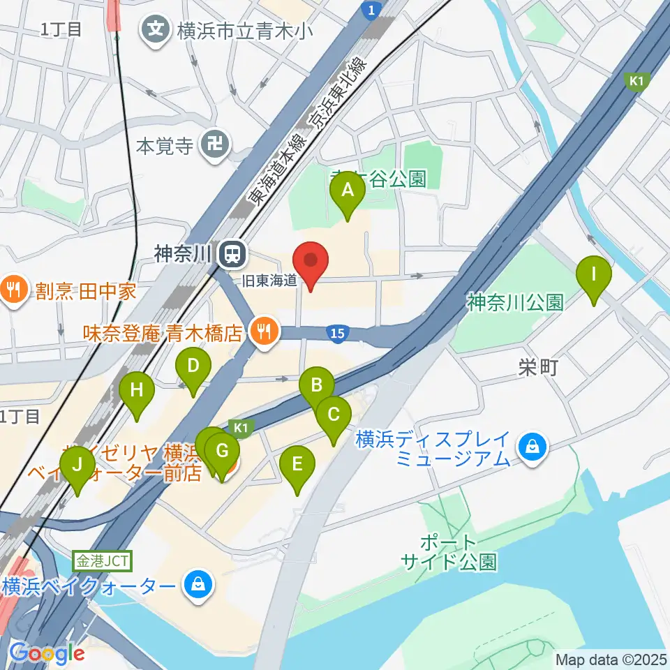 ラフィネ横浜ピアノスタジオ周辺のカフェ一覧地図
