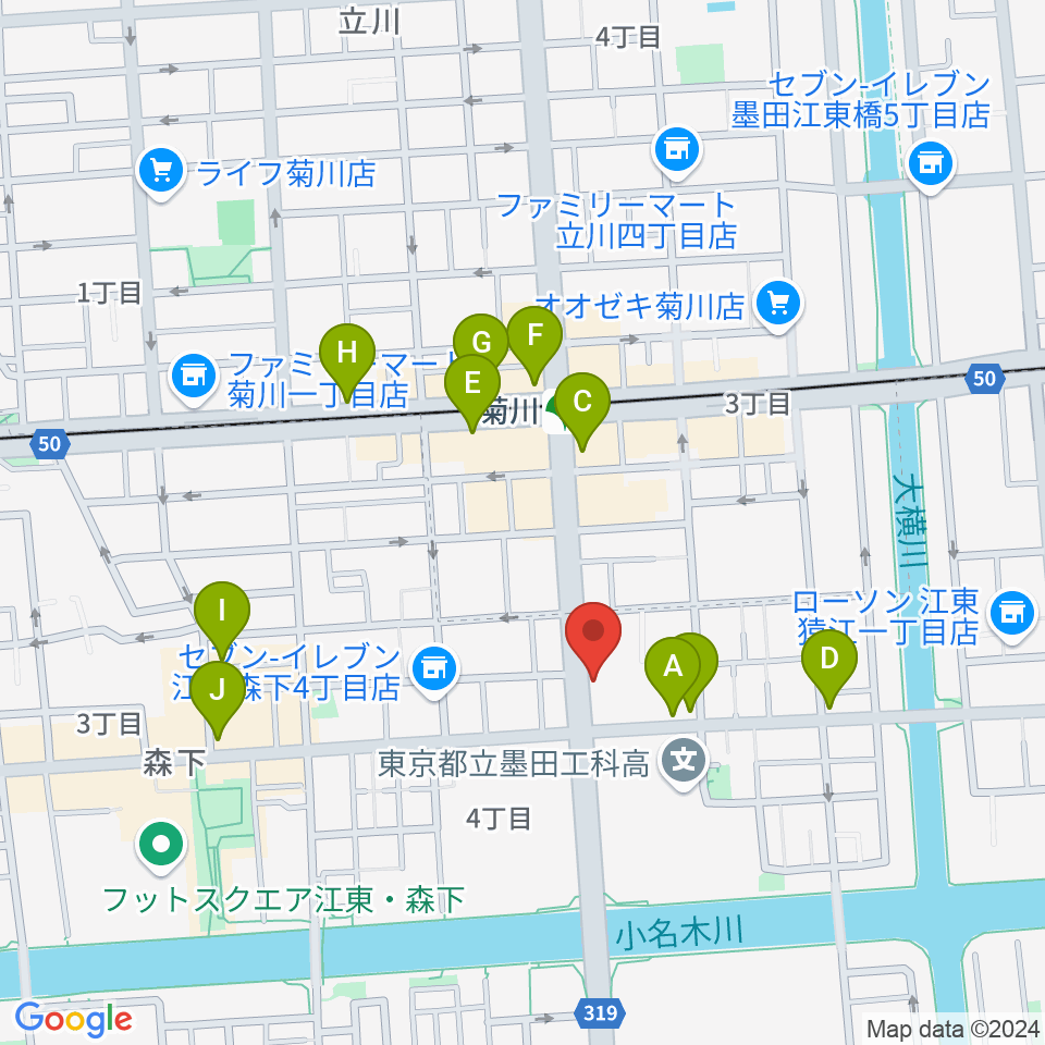 菊川ナージュ周辺のカフェ一覧地図