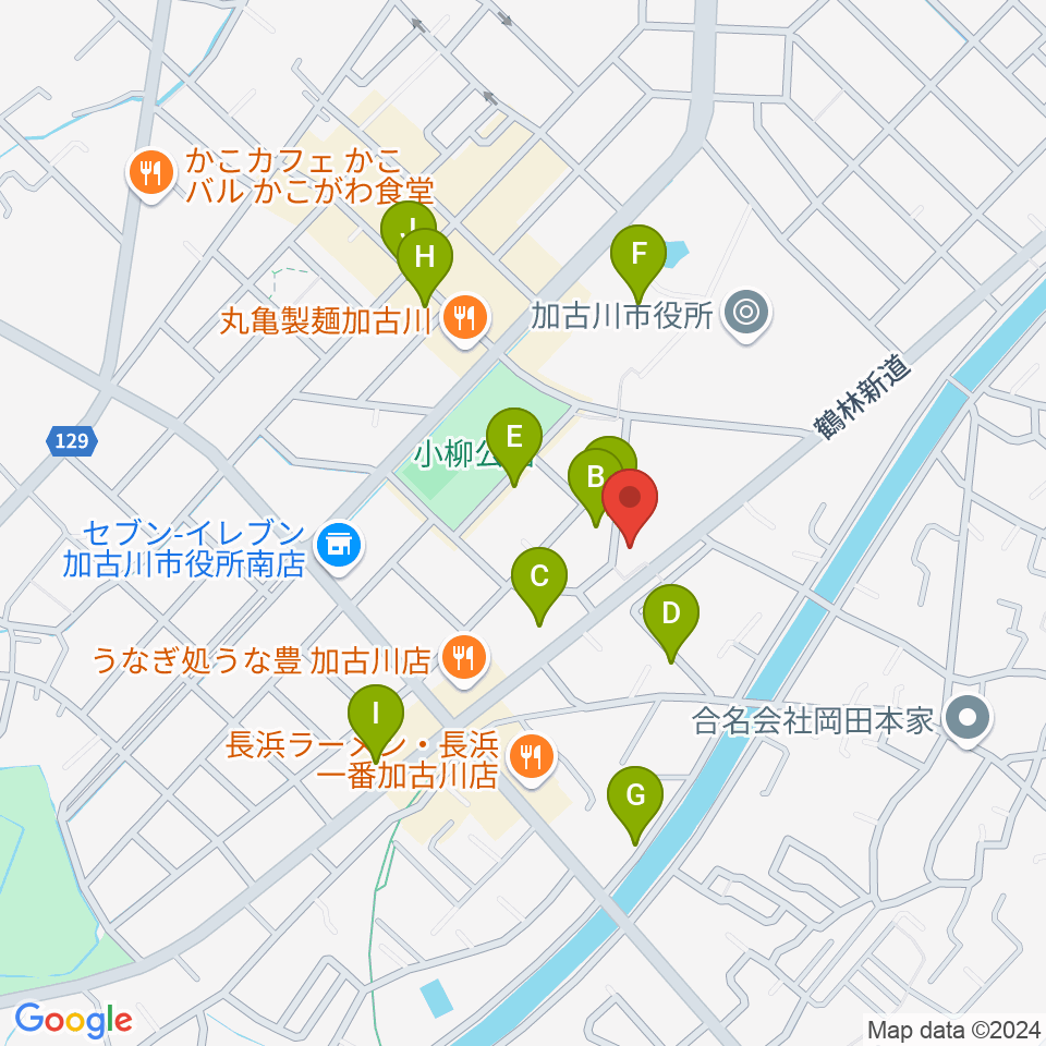 松風ギャラリー周辺のカフェ一覧地図