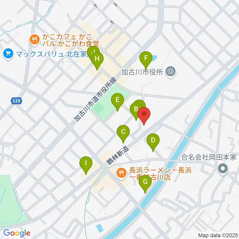 松風ギャラリー周辺のカフェ一覧地図