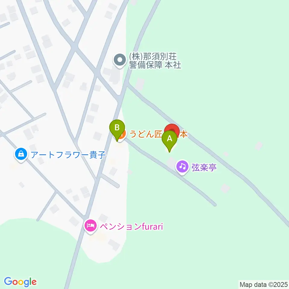 弦楽亭周辺のカフェ一覧地図