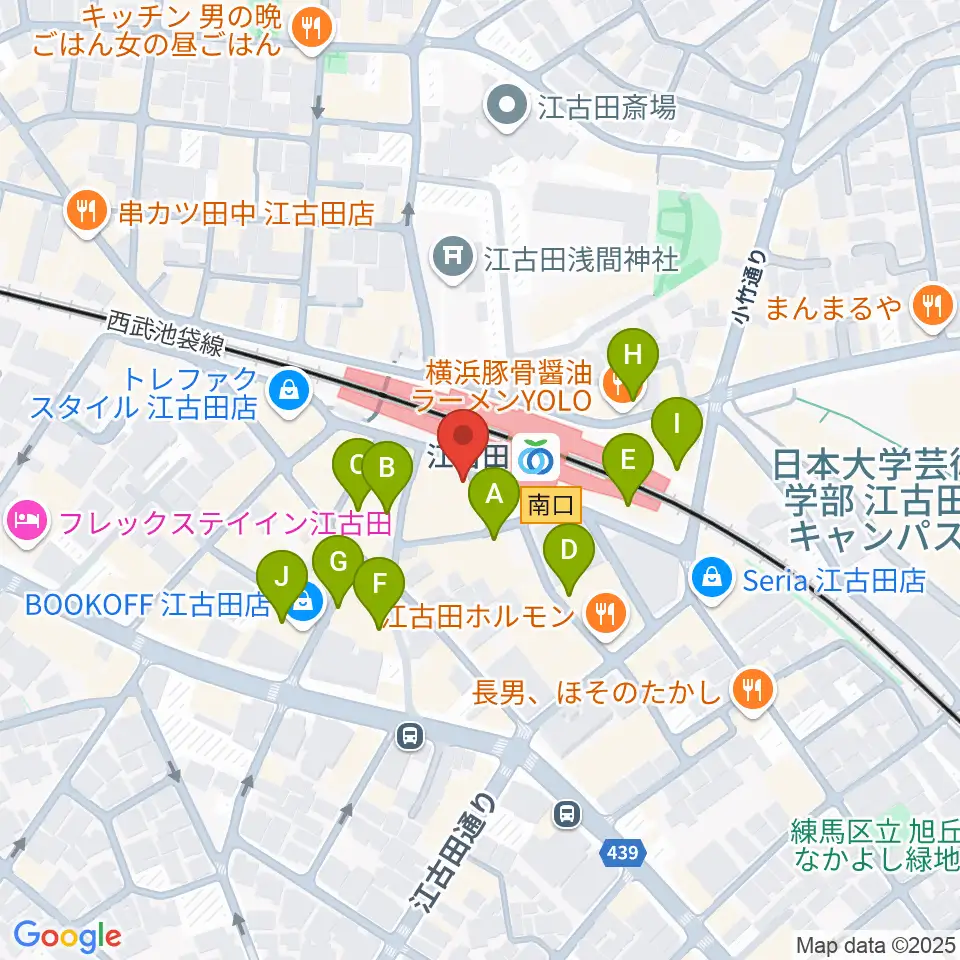 江古田BUDDY周辺のカフェ一覧地図