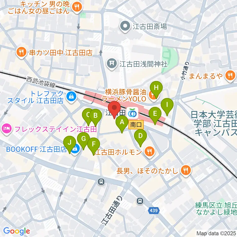 江古田BUDDY周辺のカフェ一覧地図