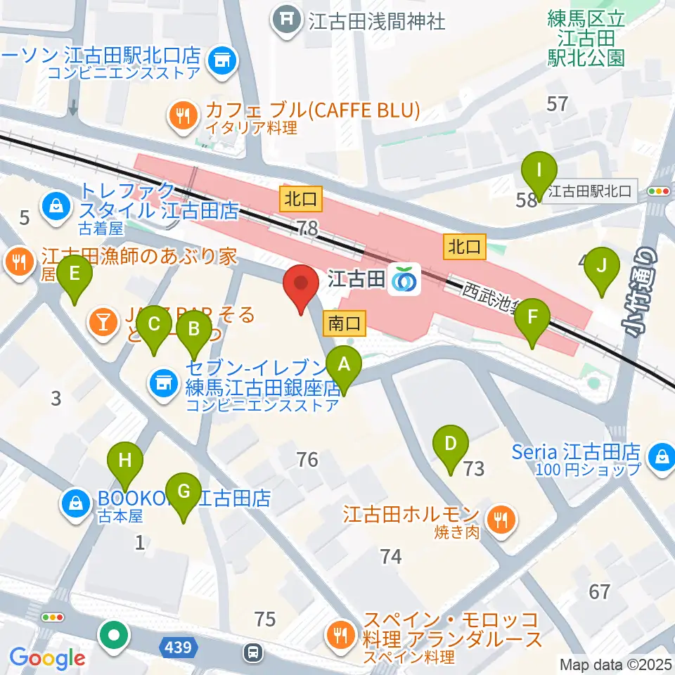 江古田BUDDY周辺のカフェ一覧地図