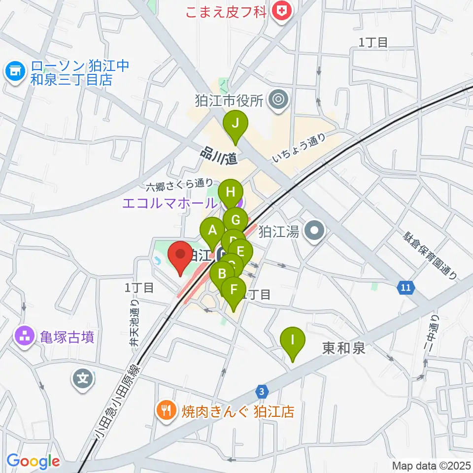 泉の森会館周辺のカフェ一覧地図