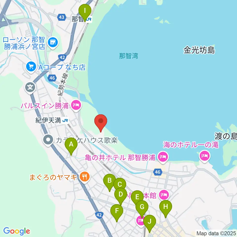 那智勝浦町体育文化会館周辺のカフェ一覧地図