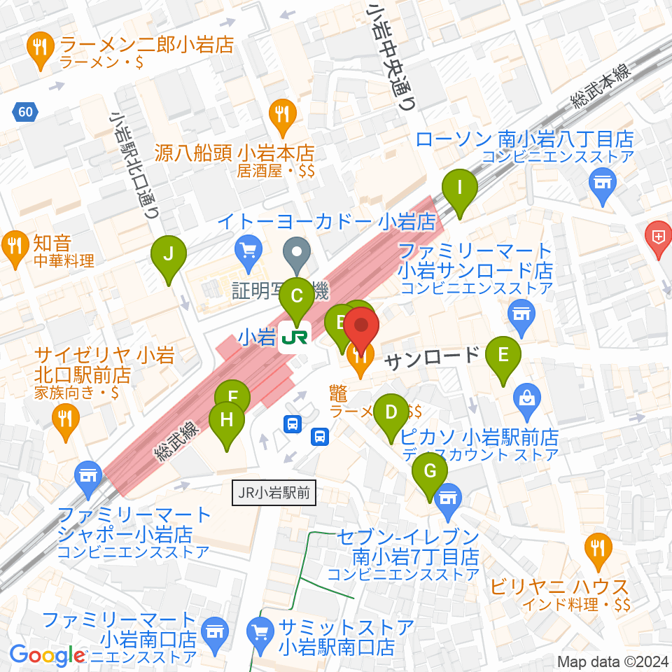 小岩ジョニーエンジェル周辺のカフェ一覧地図