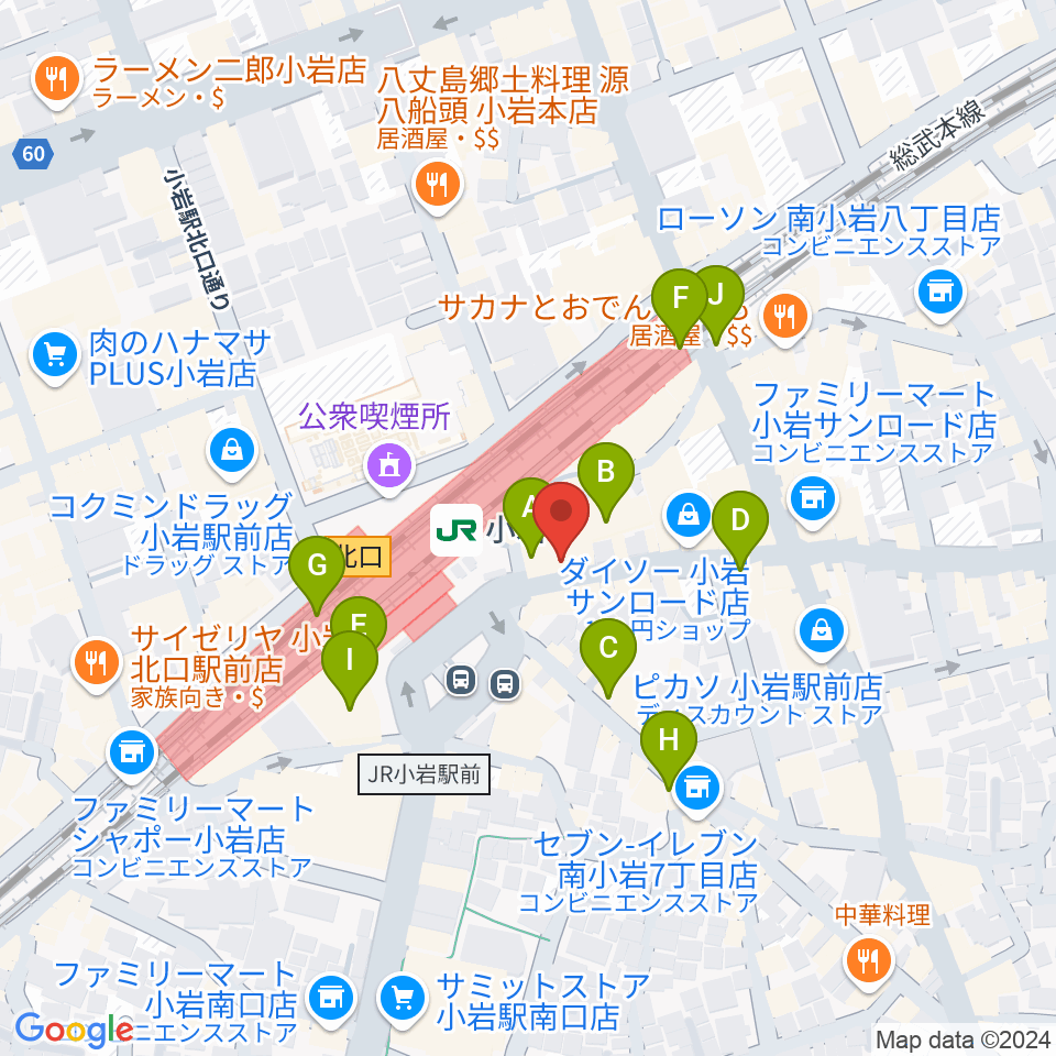 小岩ジョニーエンジェル周辺のカフェ一覧地図