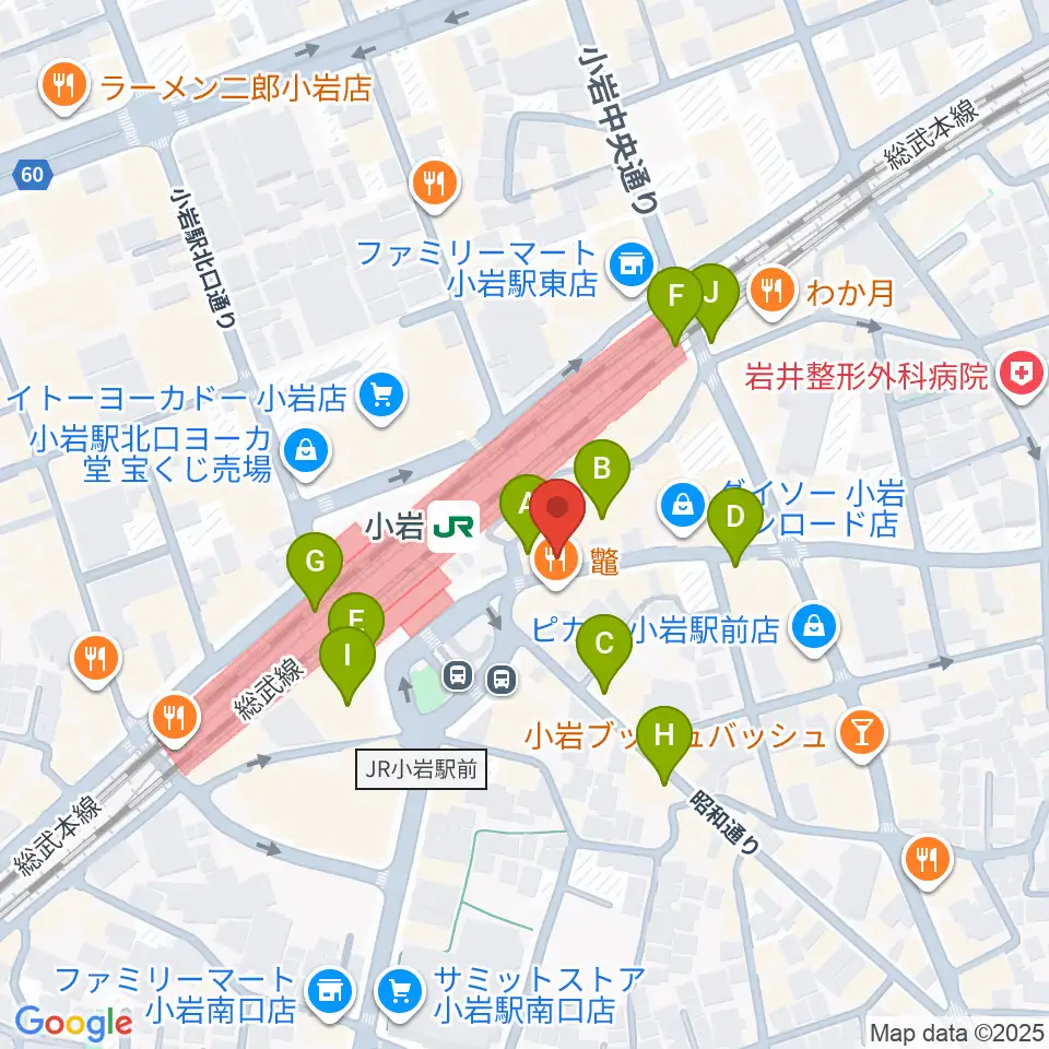 小岩ジョニーエンジェル周辺のカフェ一覧地図