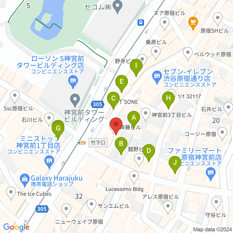 ハーモニー東京センター周辺のカフェ一覧地図
