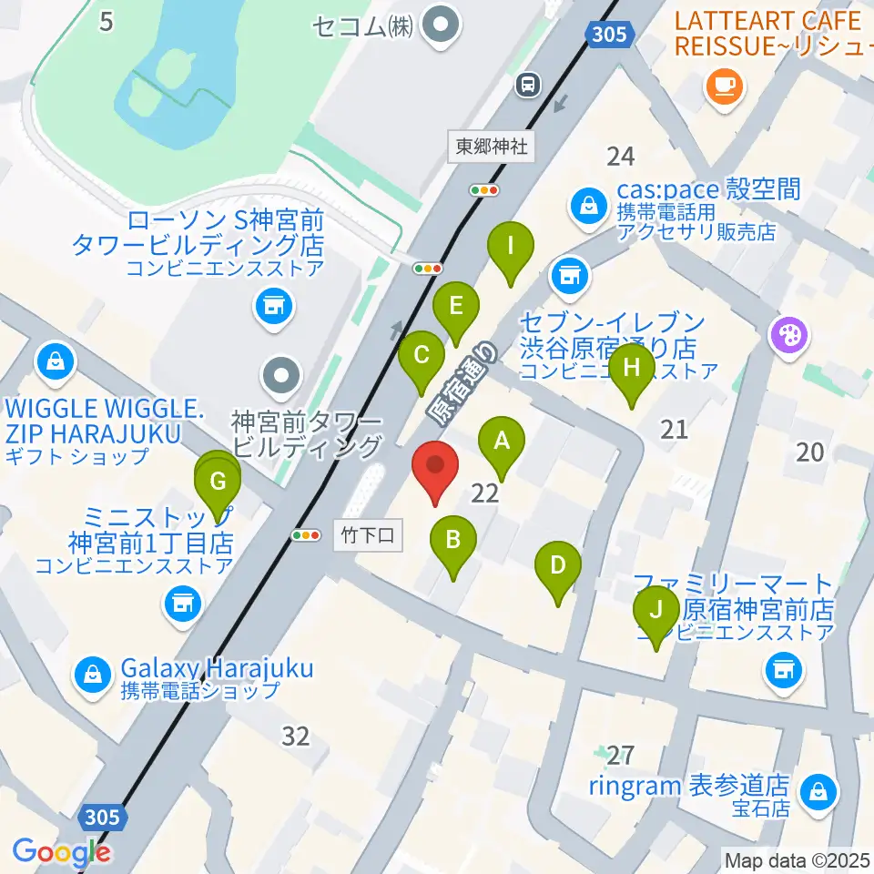 ハーモニー東京センター周辺のカフェ一覧地図