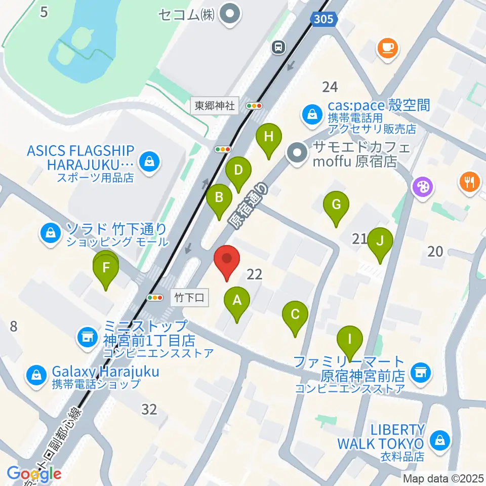 ハーモニー東京センター周辺のカフェ一覧地図