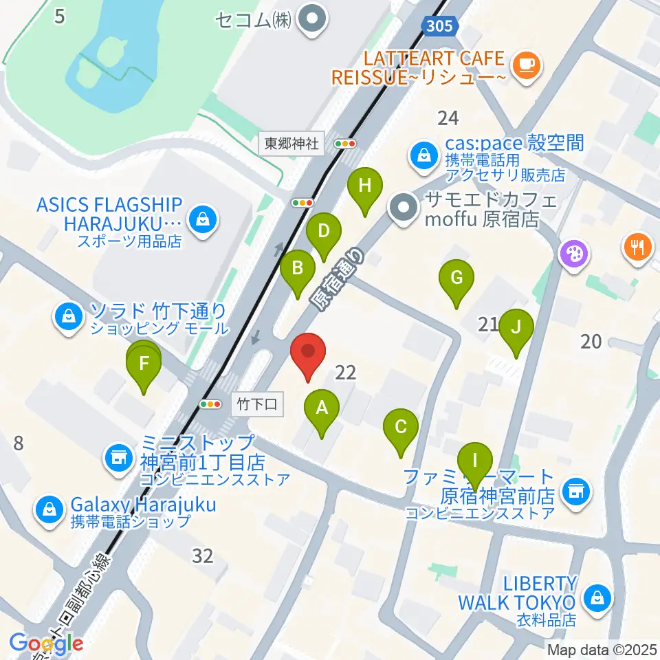ハーモニー東京センター周辺のカフェ一覧地図