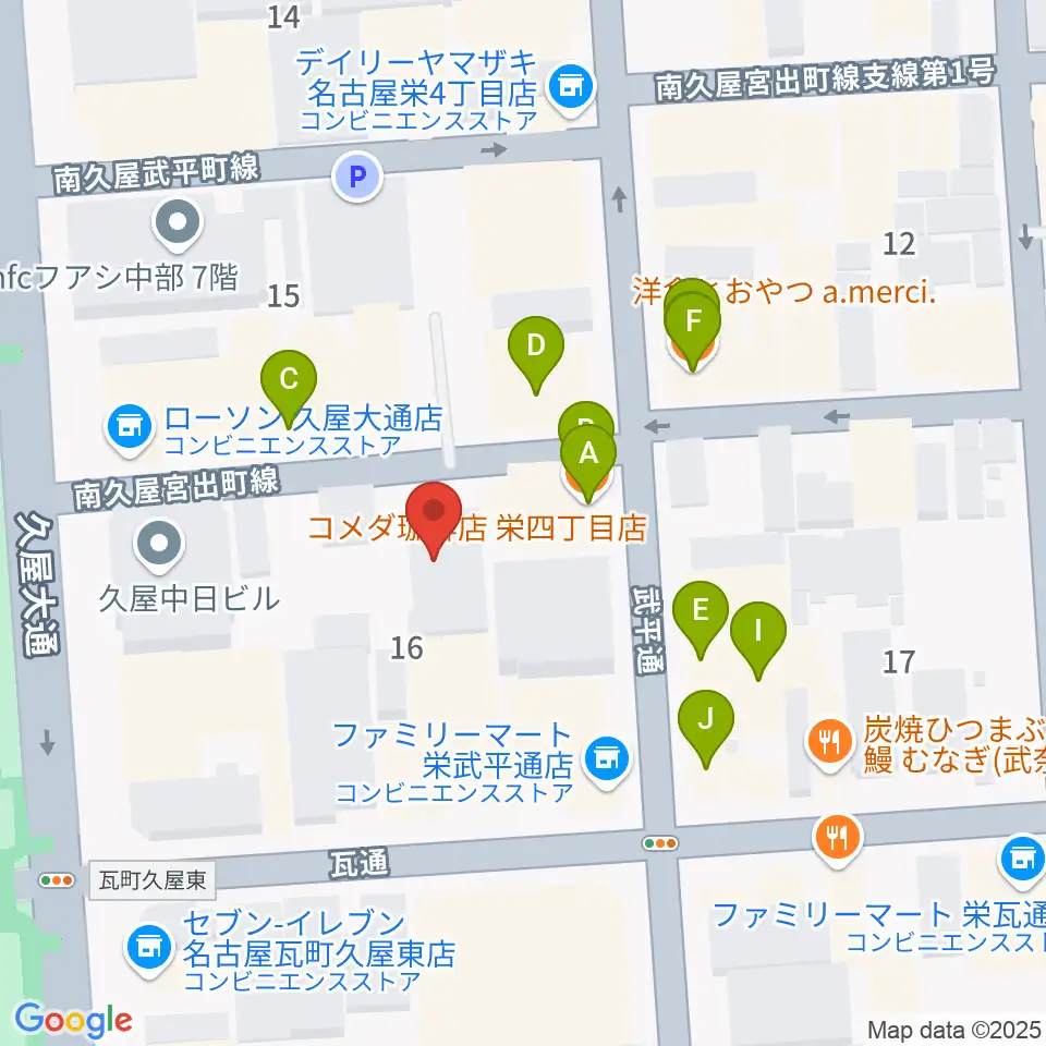 Sakae Base周辺のカフェ一覧地図